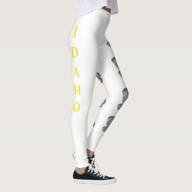 White Idaho State Syringa Flower Leggings (Right)