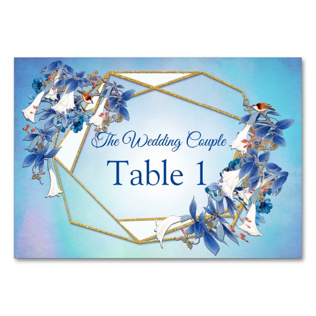 White Illustrated Watercolor MoonflowerTable cards (Front)