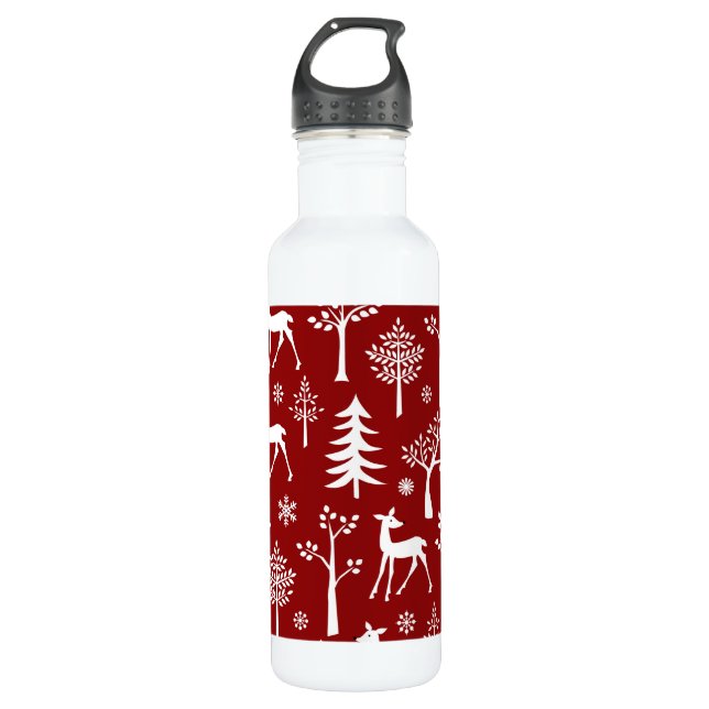 White Illustration 710 Ml Water Bottle (Front)