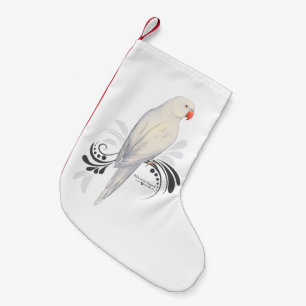 White Indian Ringneck Parrot Small Christmas Stocking