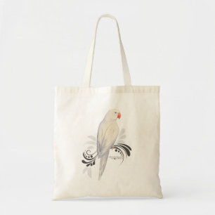 White Indian Ringneck Parrot Tote Bag