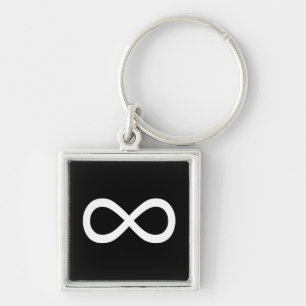 White Infinity Symbol Key Ring
