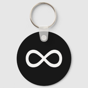 White Infinity Symbol Key Ring