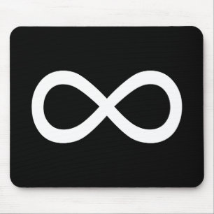 White Infinity Symbol Mouse Mat