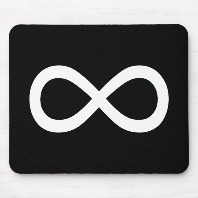 White Infinity Symbol Mouse Mat (Front)