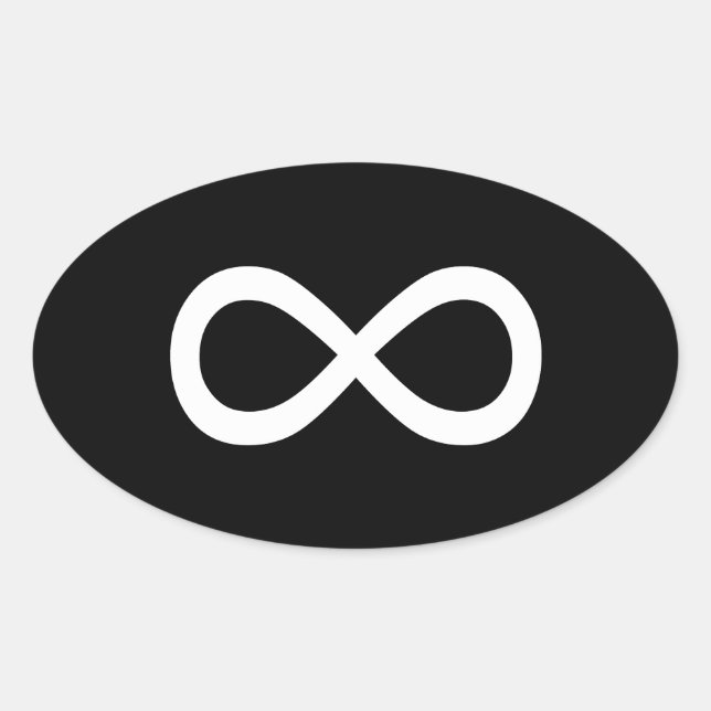 White Infinity Symbol Oval Sticker (Front)