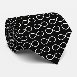 White Infinity Symbol Pattern   Geek Gifts Tie