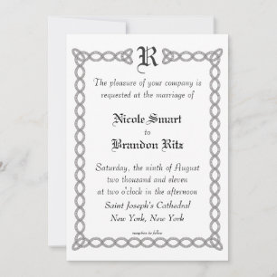 White Infinity Wedding Invitation