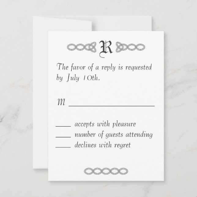 White Infinity Wedding RSVP (Front)