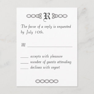 White Infinity Wedding RSVP Card