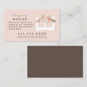 White Inflatable Castle House Bounce Party Rental Business Card