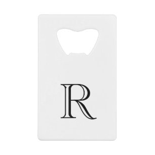 White Initial Stainless Steel Bottle Opener