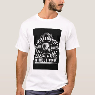 White Intelligence & Ambition Bird Skull Tee