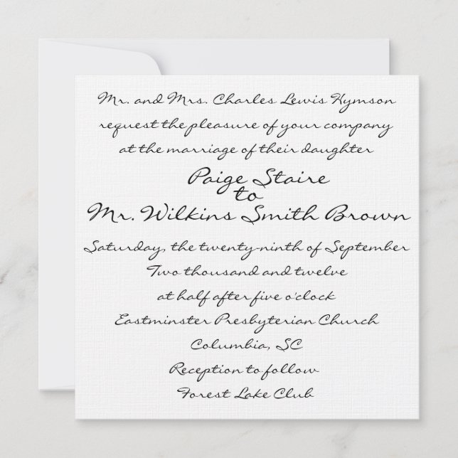 White Invitation (Front)