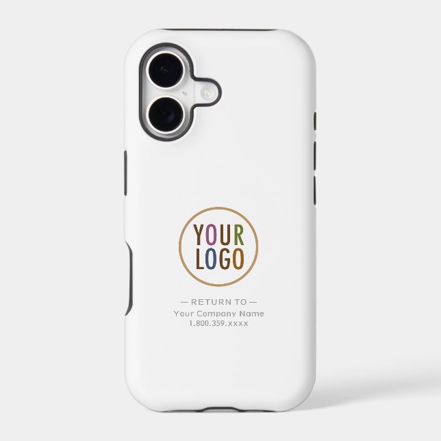 White iPhone 17 Tough Case Custom Business Logo (Back)