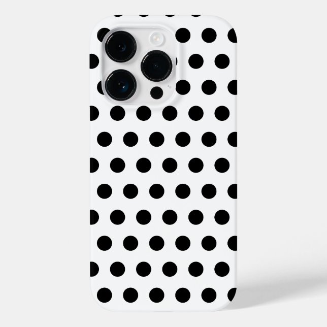 White iPhone Case Black Polka Dots Choose Colours (Back)