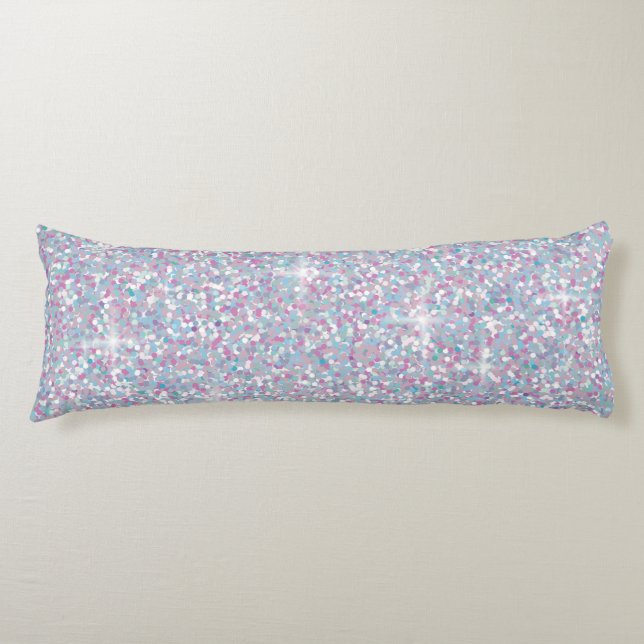 White iridescent glitter body cushion (Front)
