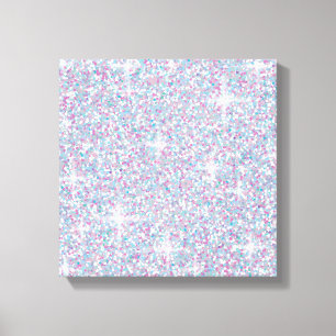 White iridescent glitter canvas print