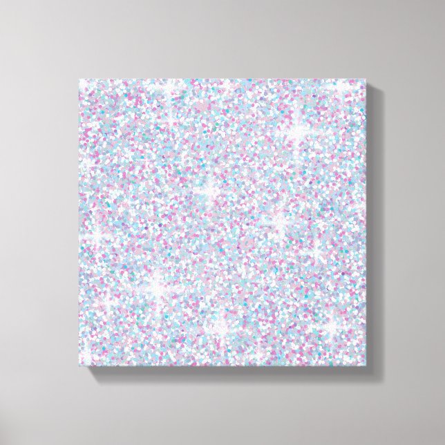 White iridescent glitter canvas print (Front)