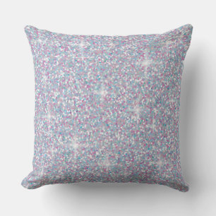 White iridescent glitter cushion