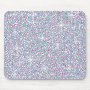 White iridescent glitter mouse mat