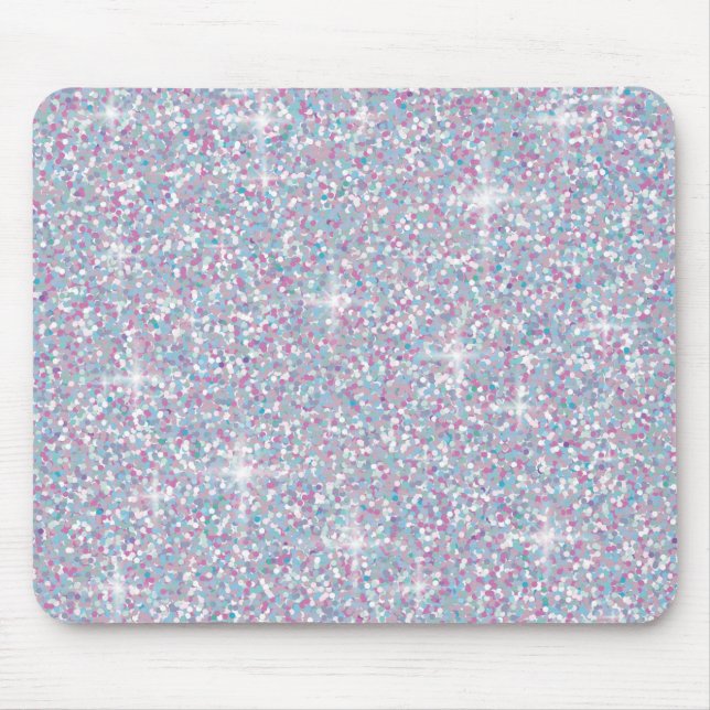 White iridescent glitter mouse mat (Front)