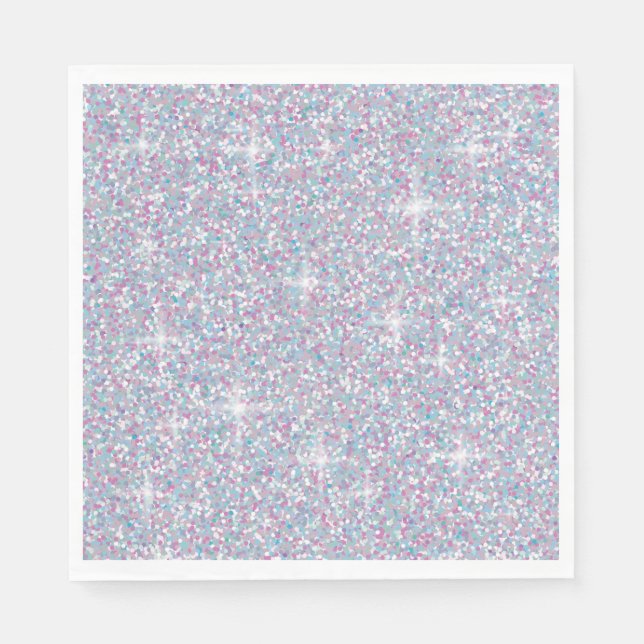 White iridescent glitter napkin (Front)