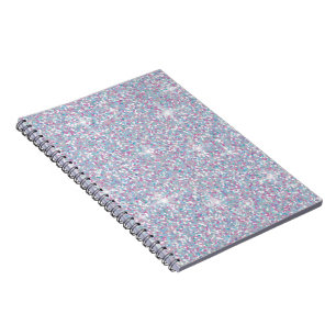 White iridescent glitter notebook