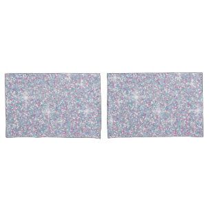White iridescent glitter pillowcase