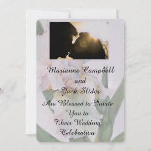 WHITE IRIS CUSTOMIZABLE WEDDING INVITATION