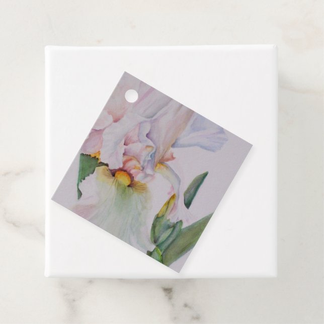 White Iris Flower Favour Tags (In Situ)
