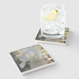 White Iris Stone Coaster
