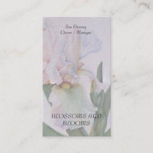 WHITE IRIS WATERCOLOR FLOWER BUSINESS CARDS