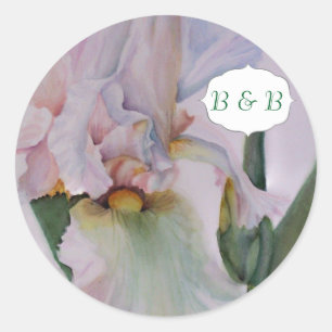 WHITE IRIS WATERCOLOR FLOWER STICKERS