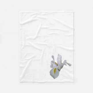 White Iris with Yellow Centre Fleece Blanket