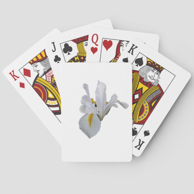 White Iris with Yellow Centre Playing Cards (Back)