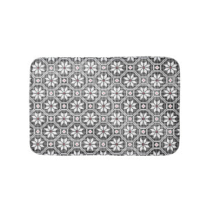 White isolated lace on CUSTOMIZE black background Bath Mat