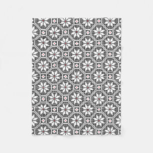 White isolated lace on CUSTOMIZE black background Fleece Blanket
