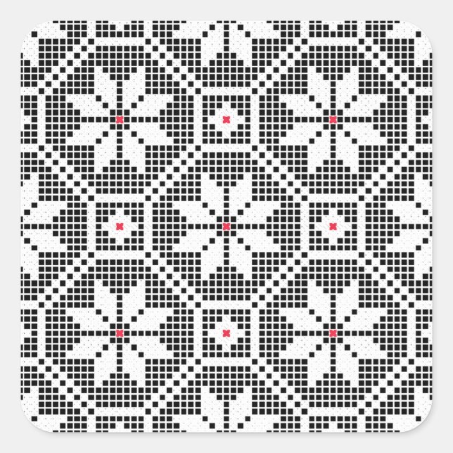 White isolated lace on CUSTOMIZE black background Square Sticker (Front)