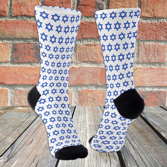 White Israel socks, patriotic Israel flag fashion Socks (Creator Uploaded)