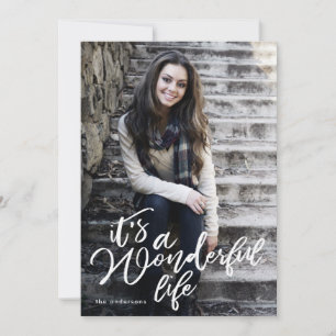 White It's a Wonderful Life Christmas Photo Card