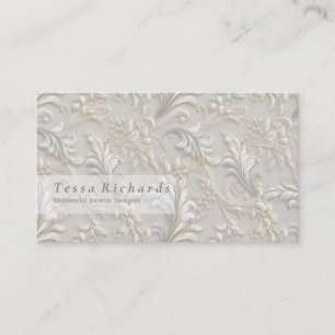 White Ivory Acanthus Business Card