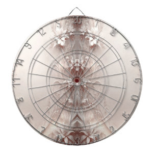 White Ivory Floral Dartboard