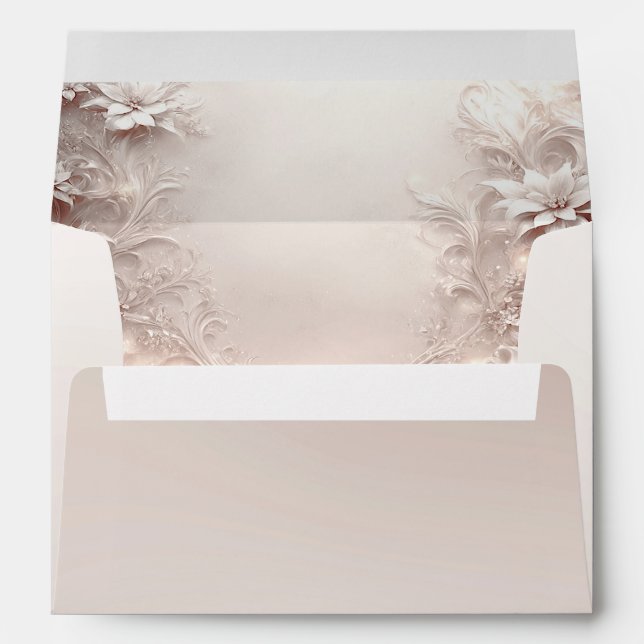 White Ivory Floral Envelope (Back (Bottom))