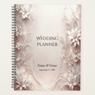 White Ivory Floral Planner