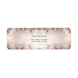 White Ivory Floral Return Address Label