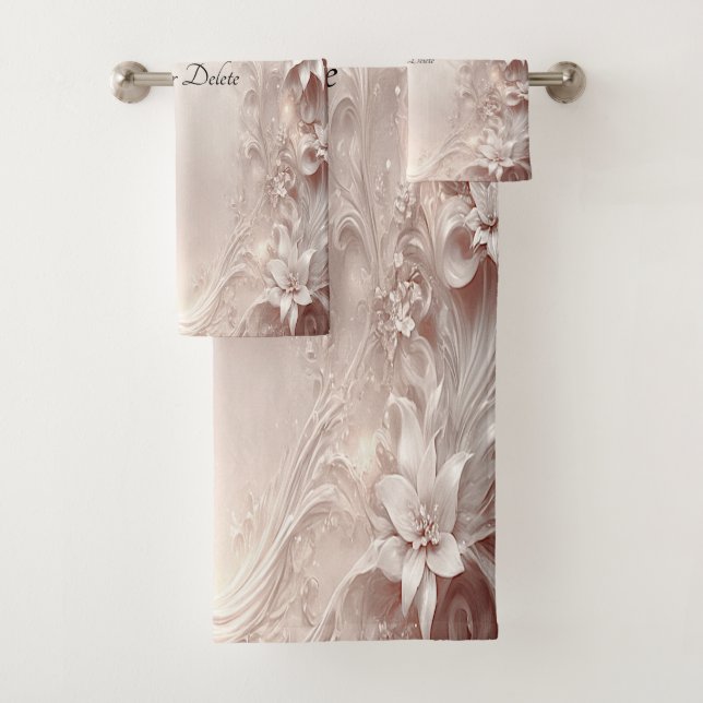 White Ivory Floral Towel Set (Insitu)