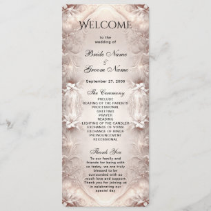 White Ivory Floral Wedding Program Programme