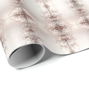 White Ivory Floral Wrapping Paper