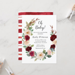 White Ivory Gender Neutral Baby Shower Invitation